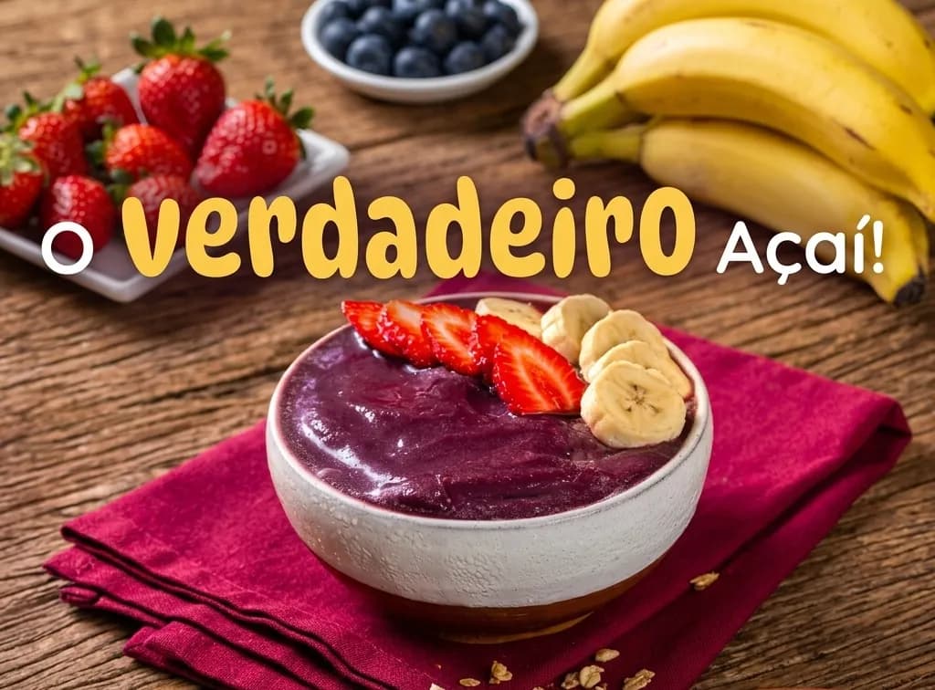 O verdadeiro Açaí! — Tigela de açaí com morango e banana